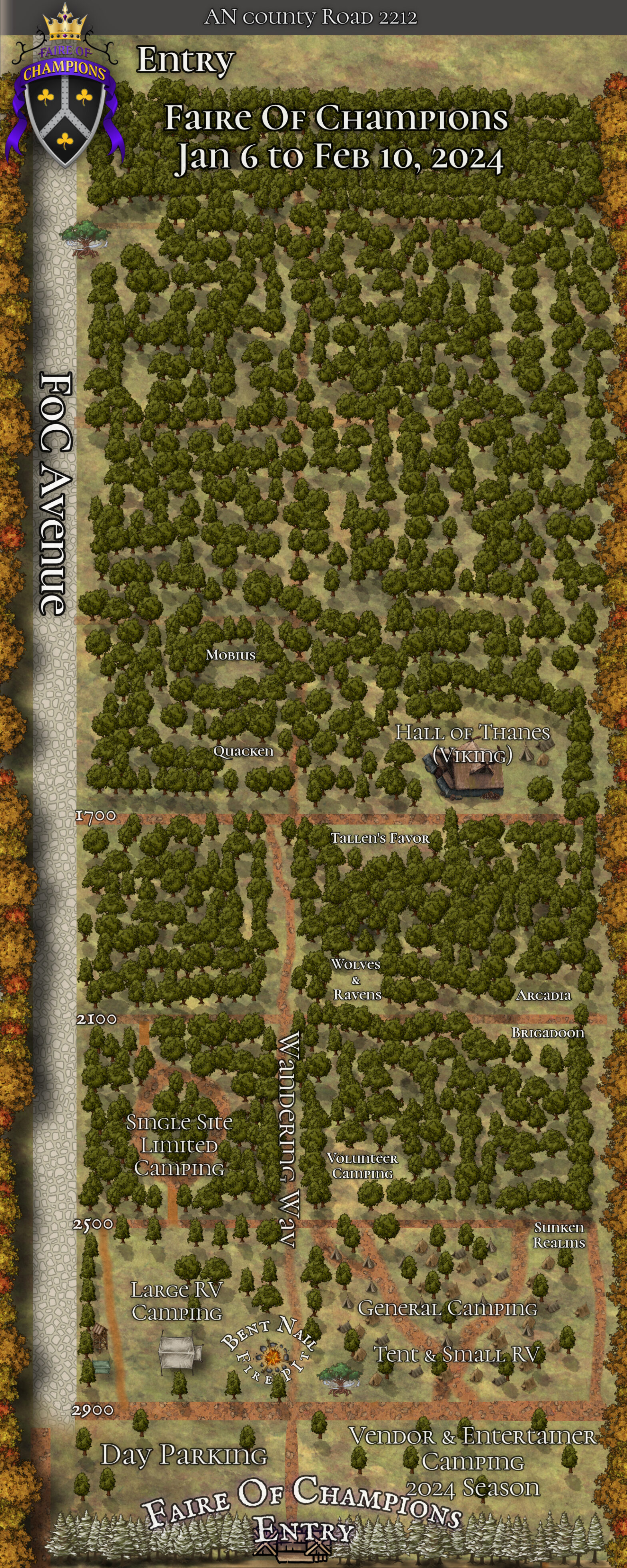 Woodcock Woodlands guild camping map
